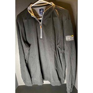 Johnnie-O Mens L Performance 1/4 Zip Black Flathead Beacon Pro Scratch Pullover